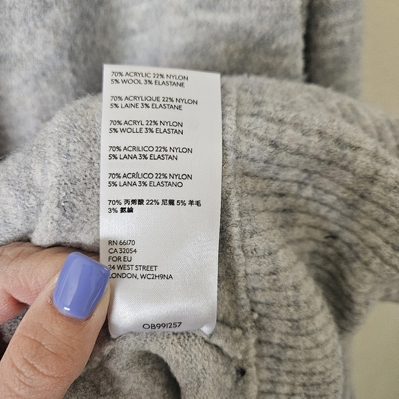 Free People Eucalyptus Cardigan Sweater Grey Wool Blend Oversized Cozy Shawl M - Picture 6 of 14